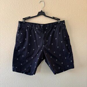 H&M Mens Palm Tree Shorts Size 36R x 9 Flat Front 100% Cotton Casual